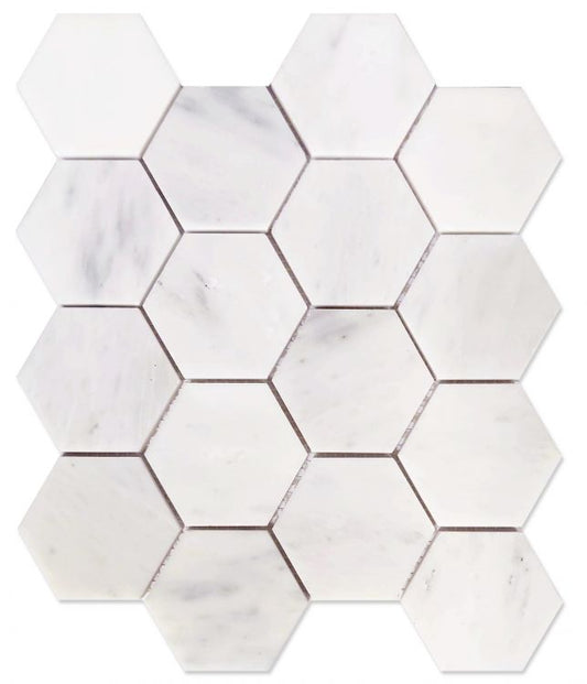 Elysium Hexagon Snow White Honed 10.25x11.75