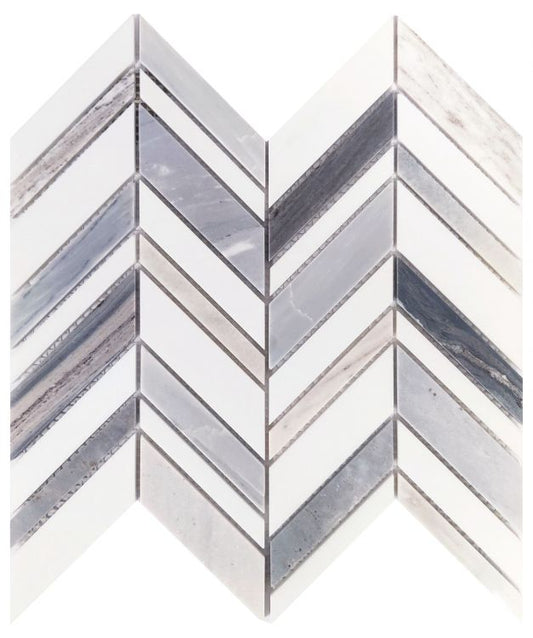 ELY Chevron Shadow Blue 11.75x12