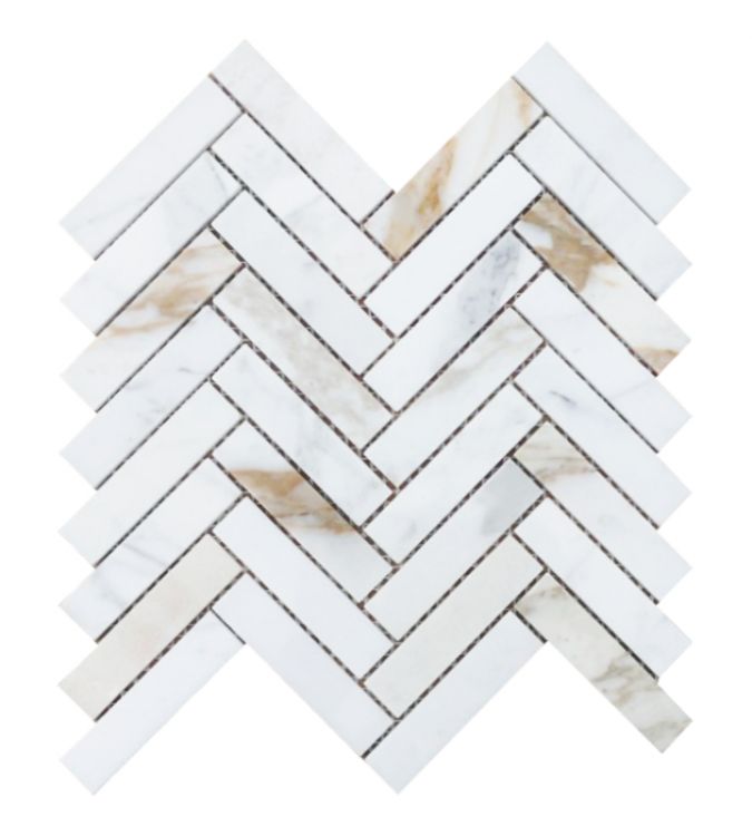 ELY Herringbone Calacatta Gold Honed 11.25x11.25