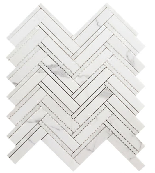 ELY Diana Herringbone White 11x11 