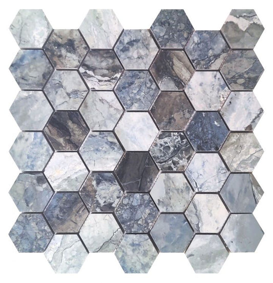 Elysium 2'' Mystic Ocean Matte Hexagon 12'' x 12'' 