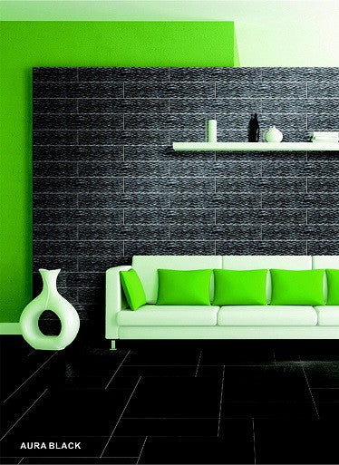 Large Format Glass Aura Black Glass Tile  4x23.6 (call us for pricing)