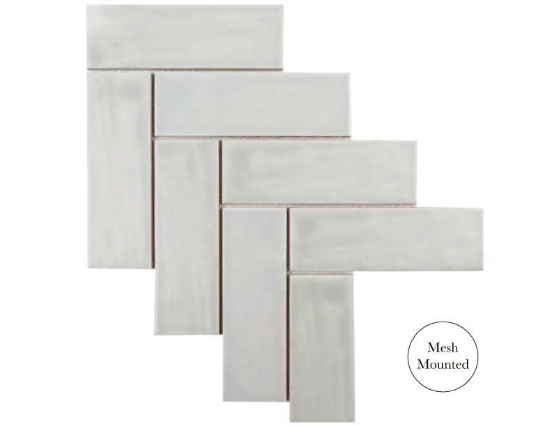 Jeffrey Court 2.5″ x 8″ Brick Herringbone Mosaic – Grey (Call for special pricing)