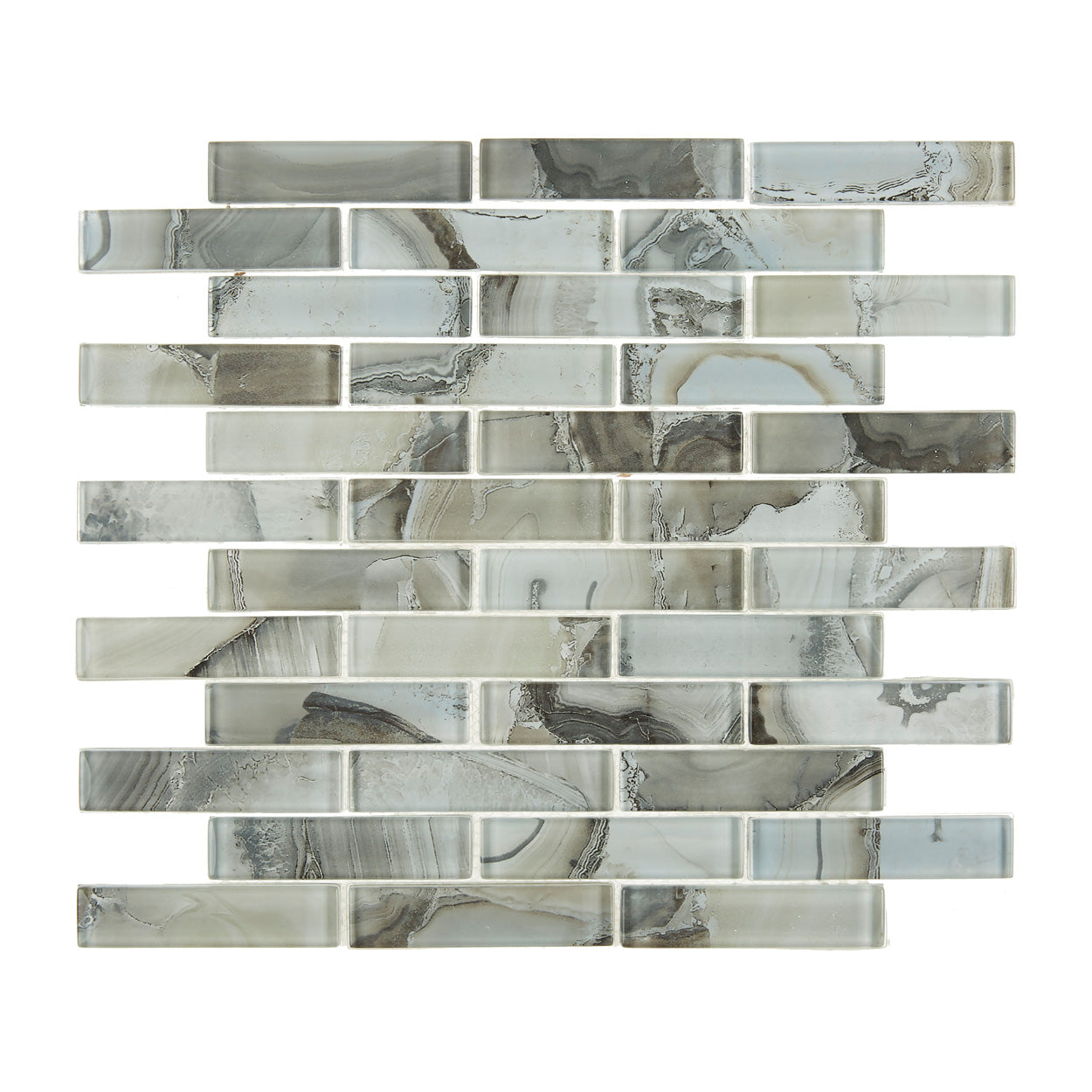 Lungarno Gypsea Glass Mosaic 1x4 Staggered Brick
