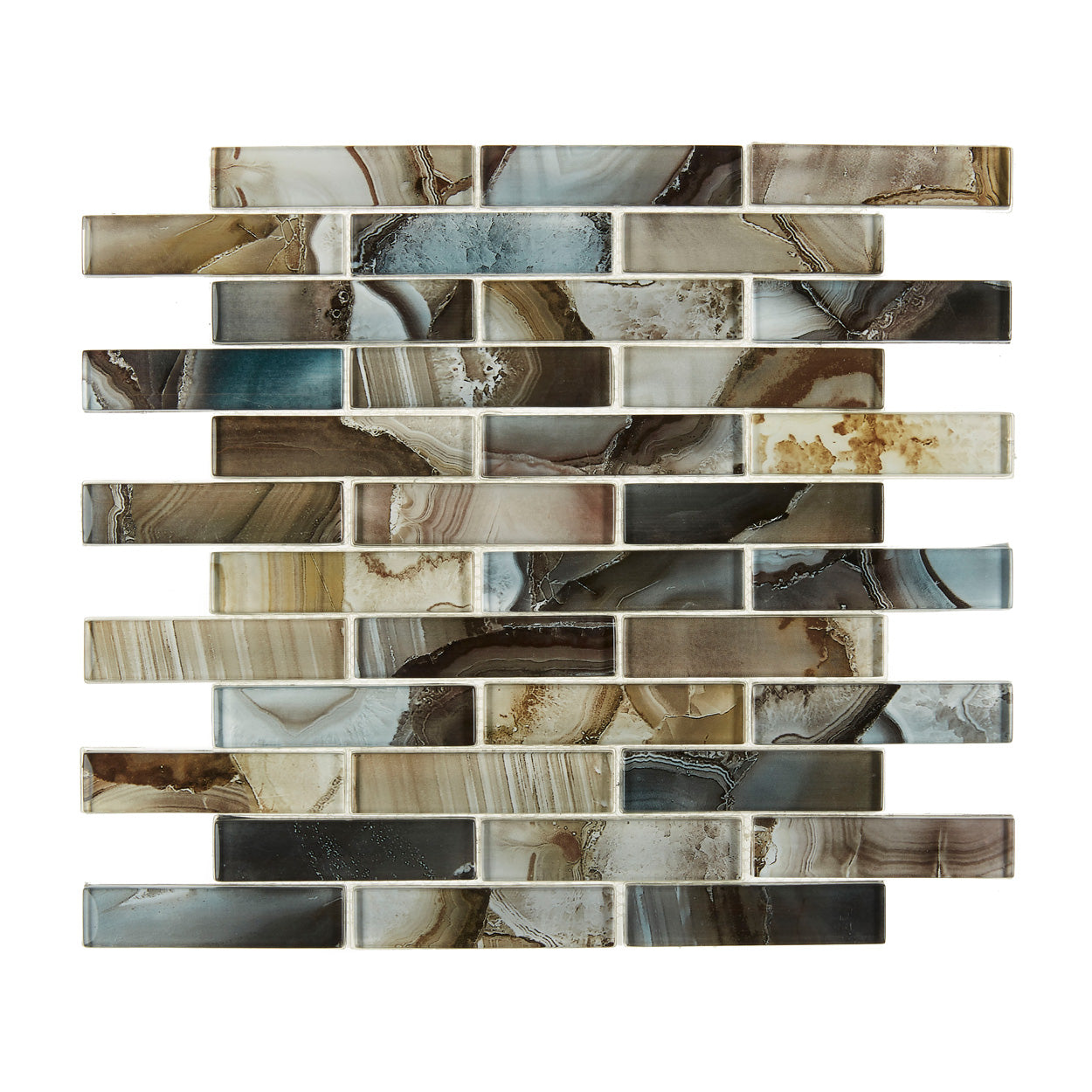 Lungarno Gypsea Glass Mosaic 1x4 Staggered Brick