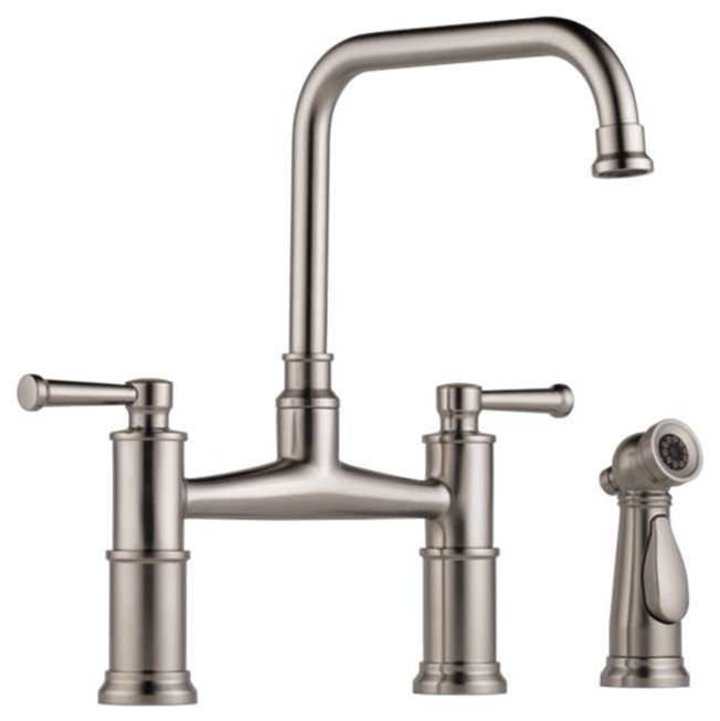 Brizo Artesso: Bridge Faucet with Side Sprayer - Stainless
