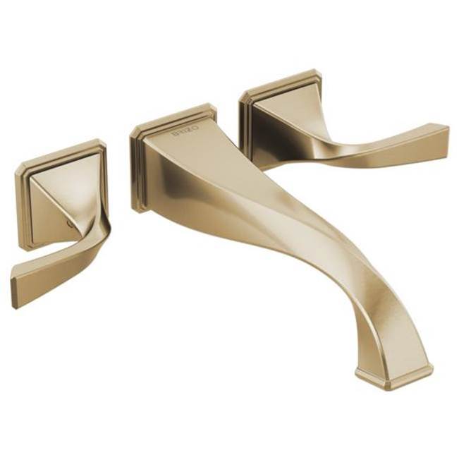 Brizo Virage: Two Handle Wall Mount Tub Filler - Luxe Gold