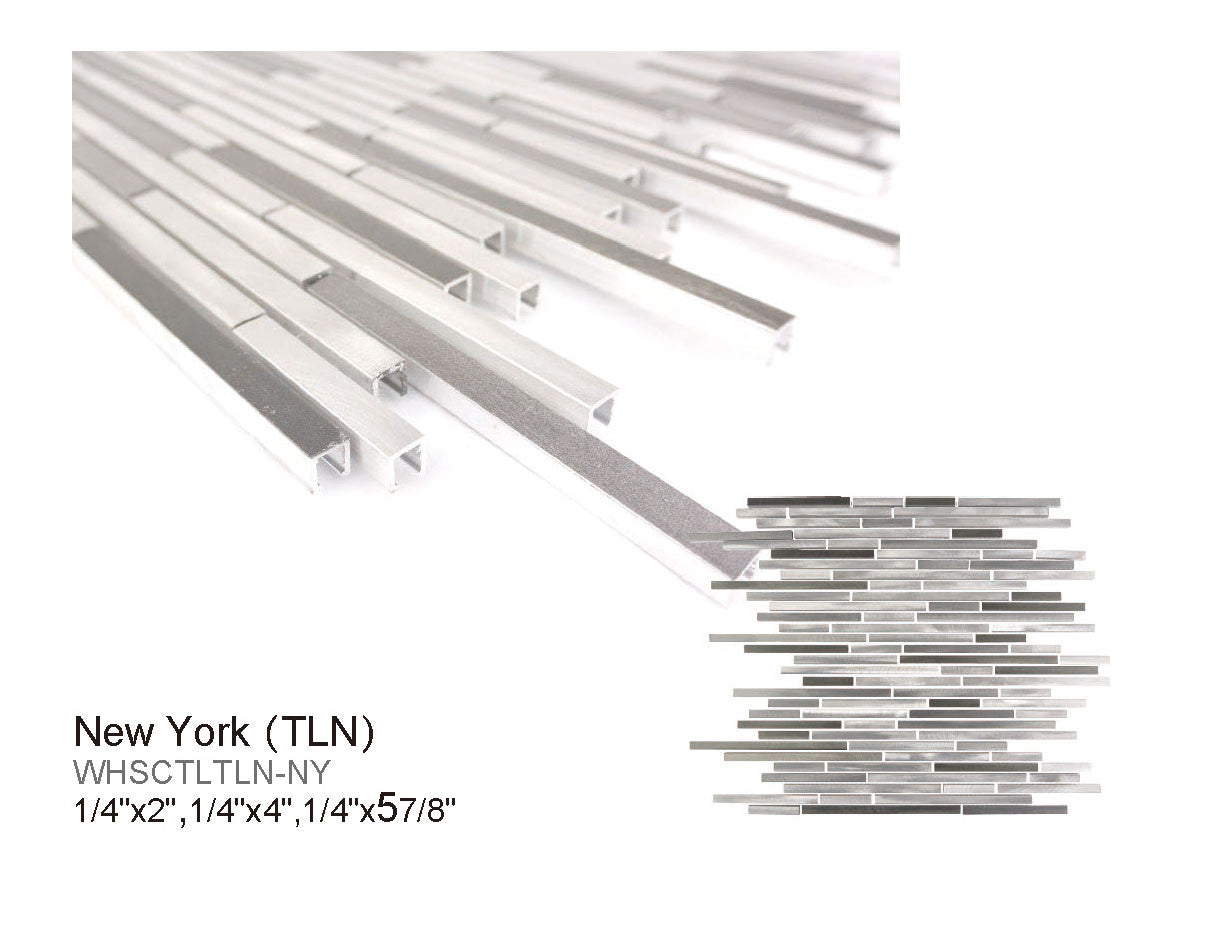 City Lights Aluminum New York Thin Linear Mosaics (free shipping)