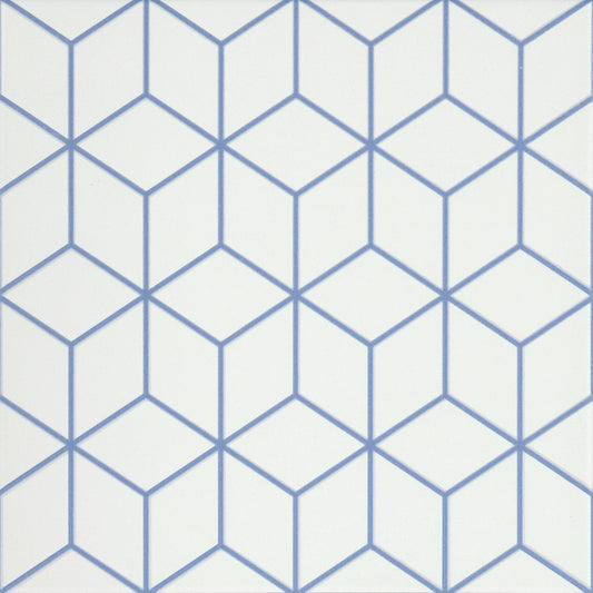 Emser Geometry Cube Blue 10x10 