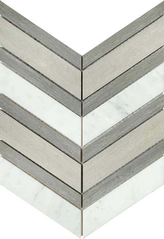 Emser Intrigue Chevron Gray Fawn 12x24 