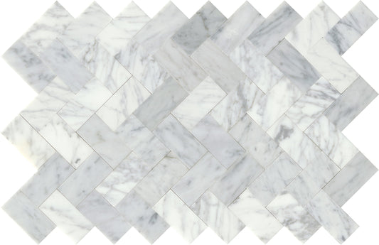 Emser Link White Herringbone 12x18