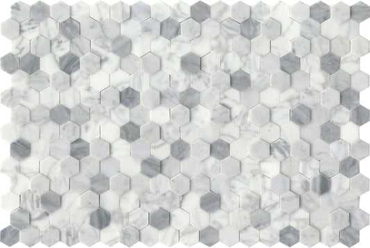 Emser Link White 1'' Hex 12x18