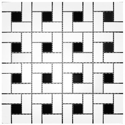 Tile Pinwheel White & Black Dot Mosaic