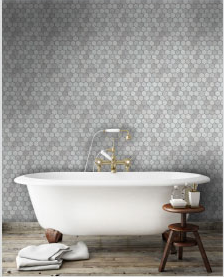 LUN Artisan Solid Glass & Stone Hexagon Mosaics