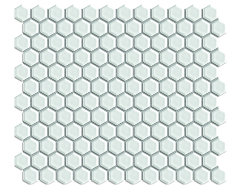 Elysium White Hexagon Matte 1"x1" on 12"x12" Mosaic 