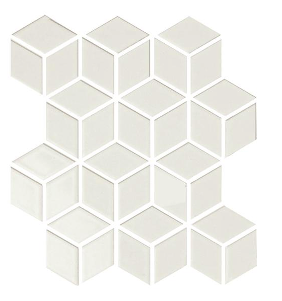 Sognare Cute Bone Rhombus Hexagon Cube Bone Glossy Mosaic 12x12