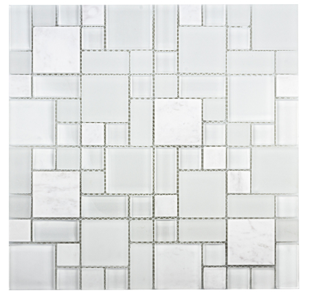 Elysium Tiles Vic Square Marble & Glass Mosaics 11.25x13.75 (please call us for special pricing)