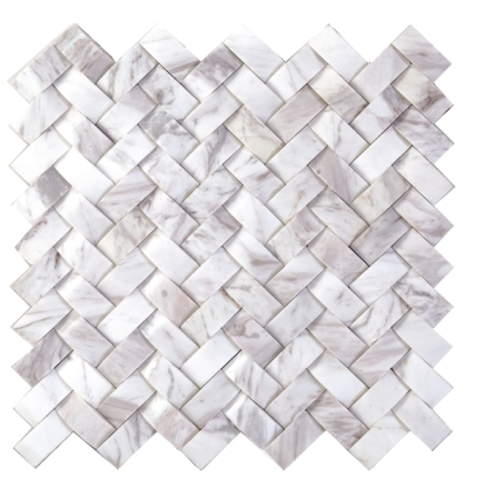 Elysium Weave Carrara Honed Mosaic 12x12