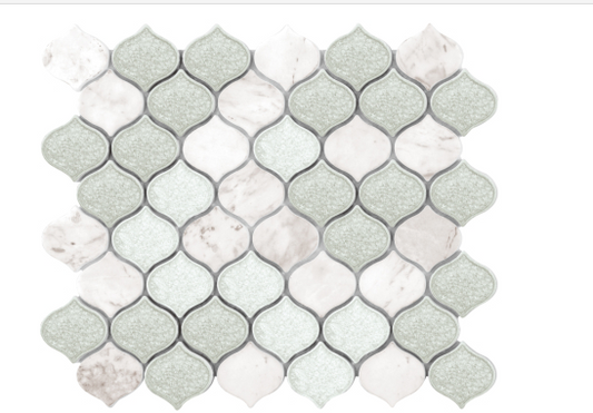 Elysium Van Gogh Carrara Glass and Marble Mosaics 10.5x12.5 (call us for special pricing)