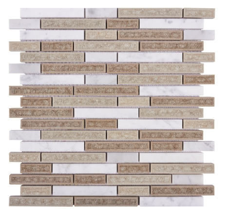 Elysium Van Gogh Ash Grey Stack Glass and Marble Mosaics 11.75x12 (call us for special pricing)