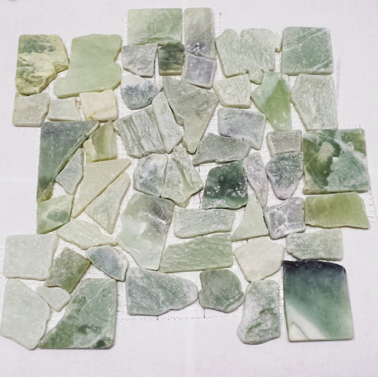 Jade Stone Sea Grass Green Pebble Mosaic Tile