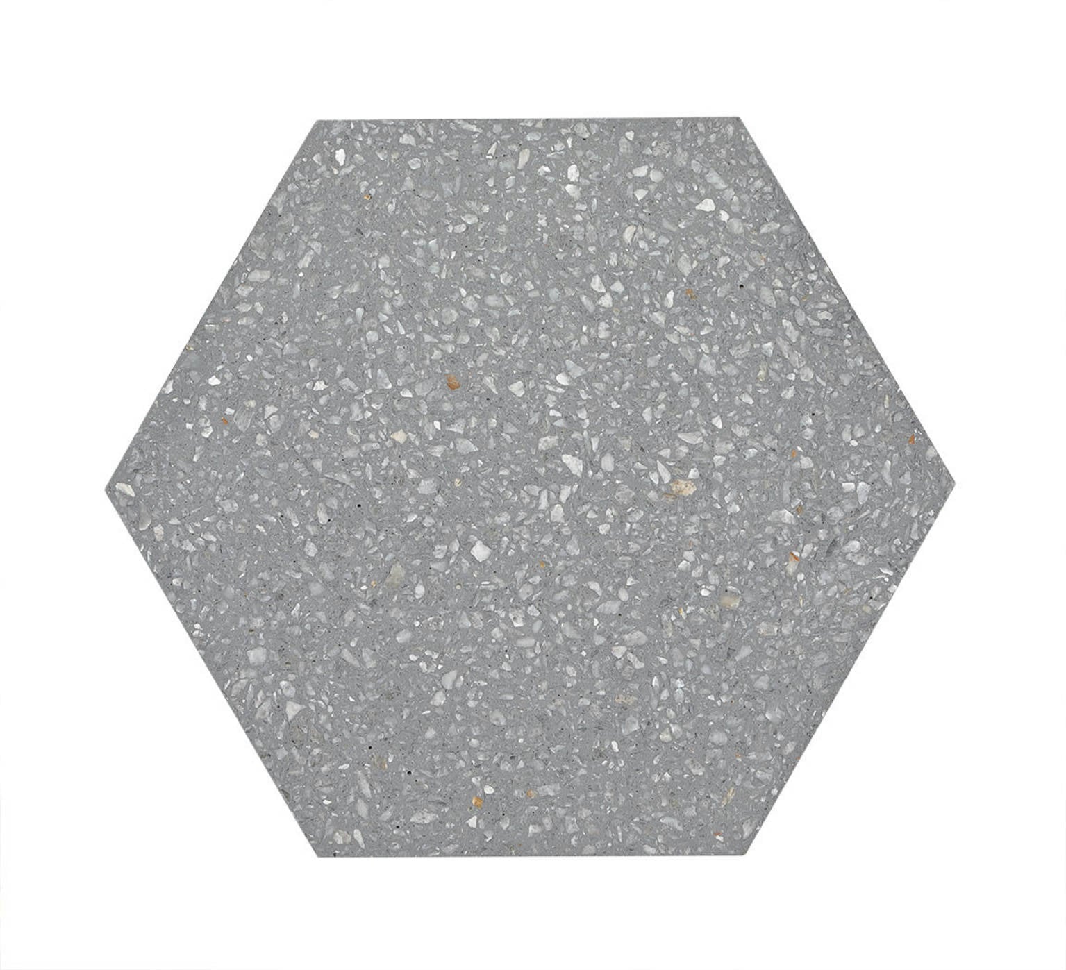 ALF Terrazo Hexagon Silver Gray 8x8
