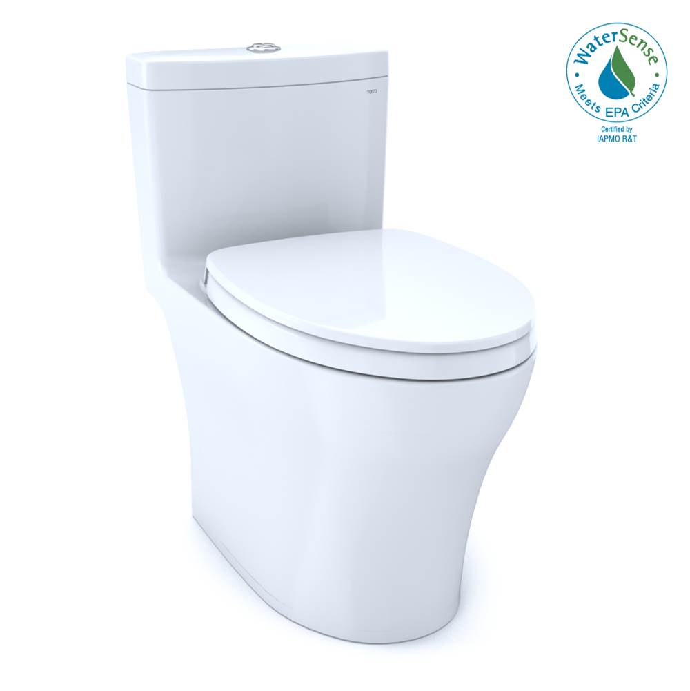 Toto - MS646124CEMFG#01 - Aquia® IV One-Piece Elongated Dual Flush 1.28 and 0.8 GPF Universal Height, WASHLET®+ Ready Toilet with CEFIONTECT®, Cotton White