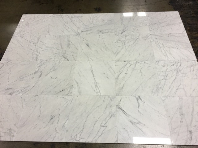 Carrara Marble Polished Made in Italy 18x18 (premium grade)
