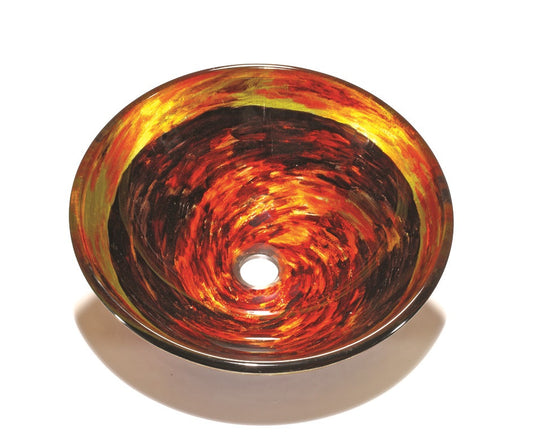 Volcano Hand Made Tempered Glass Vessel Sink