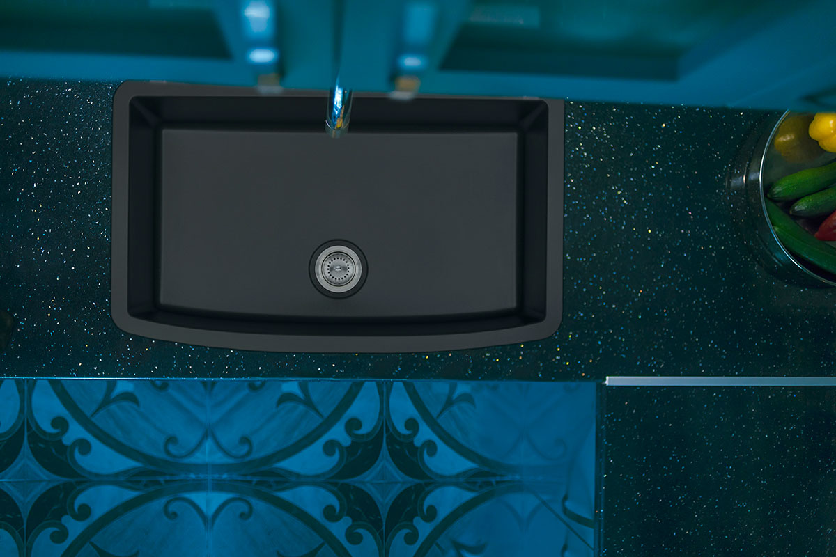 MSI Kitchen Black Quartz Single Bowl