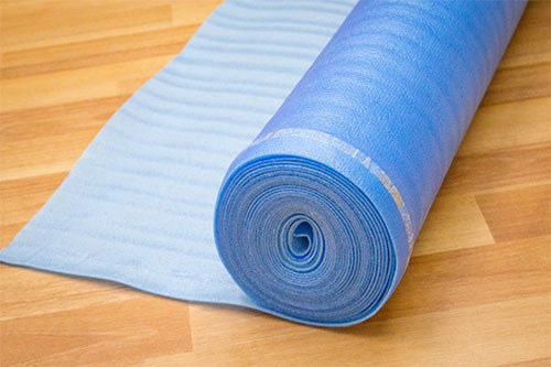 Blue Foam Laminate Underlayment 2 MM Rolls (shipping charges apply)