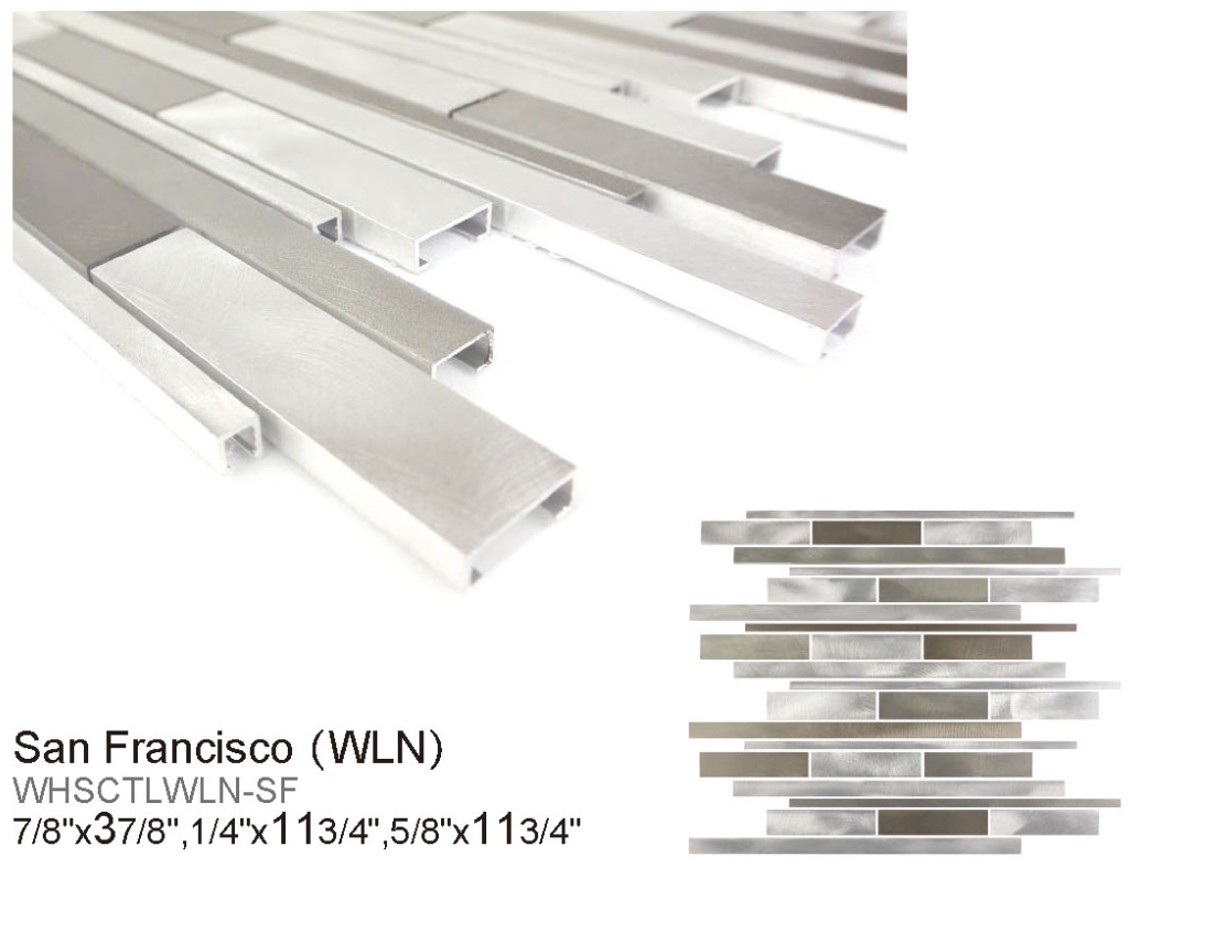 City Lights Aluminum San Francisco Wide Linear Mosaics (free shipping)