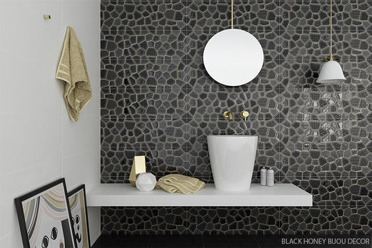 SD Color Gloss Fields Textured Honeycomb Porcelain Wall Tile 10x30