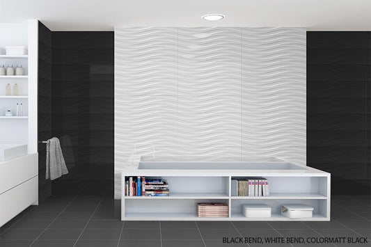 SD Color Gloss Fields Textured Wavy Porcelain Wall Tile 10x30