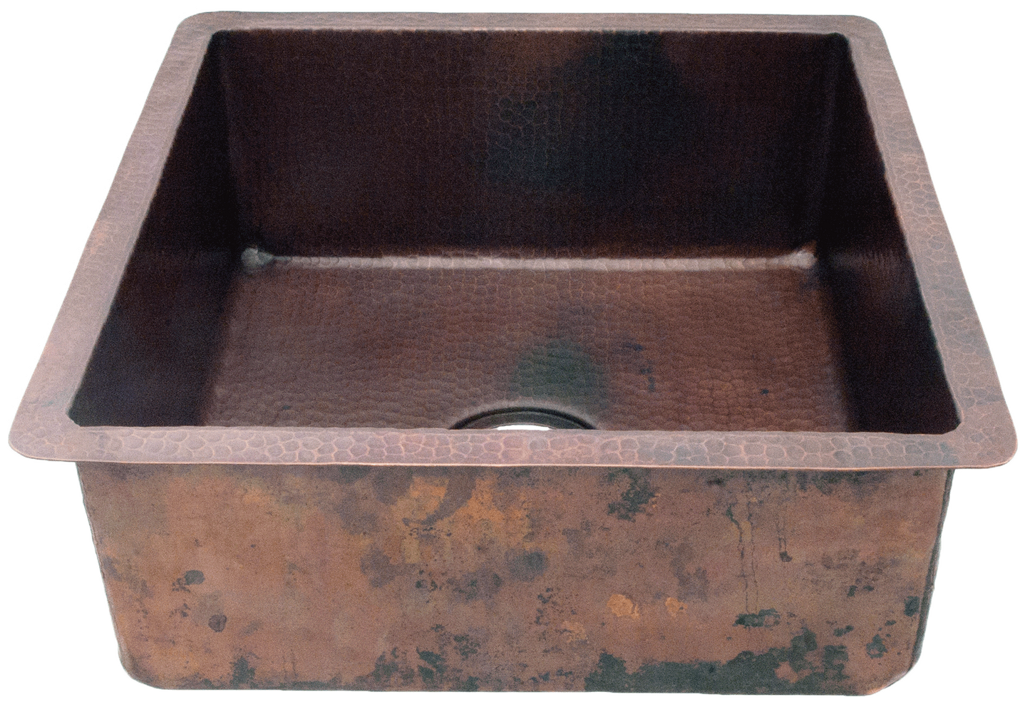 Hammered Square Straight Sides Sink