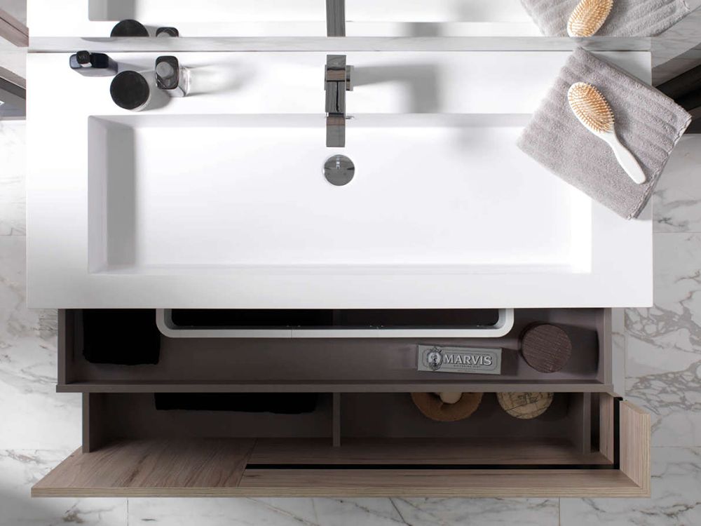 Porcelanosa Corner Vanity Bathroom