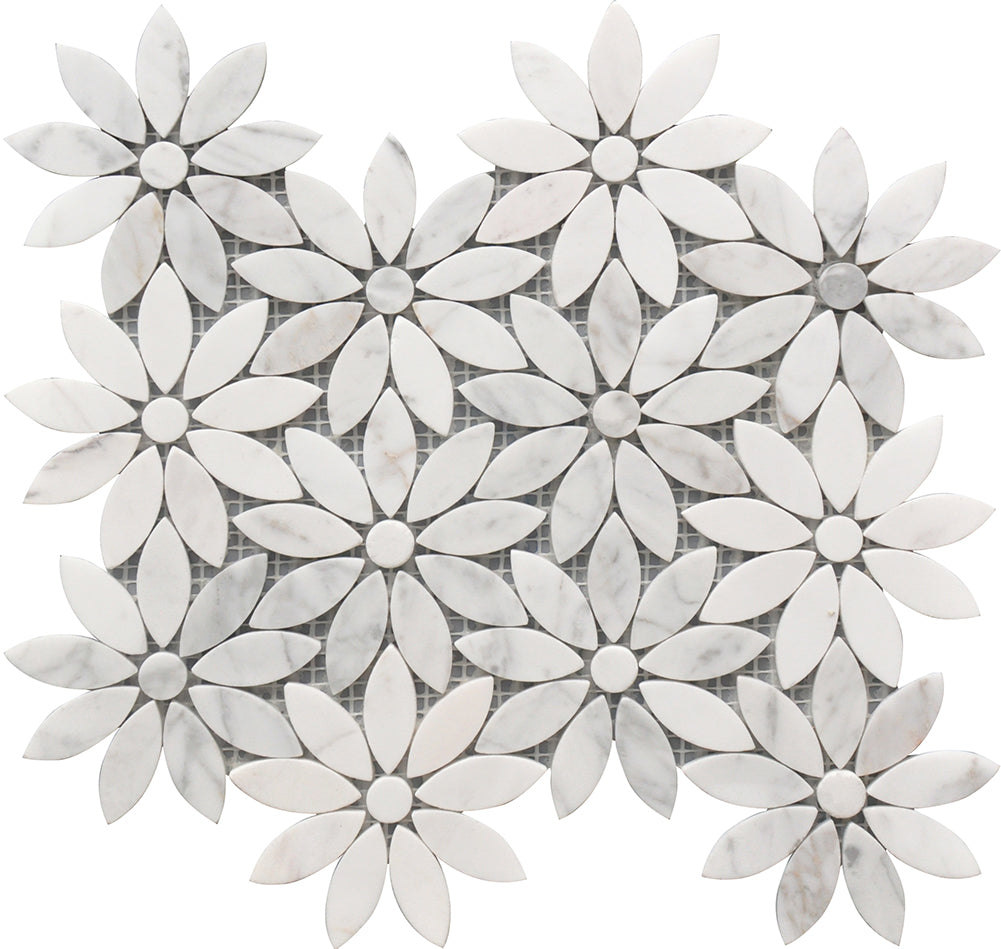 Daisy Flower 10”x12” Marble Mosaic USTMMFLO004