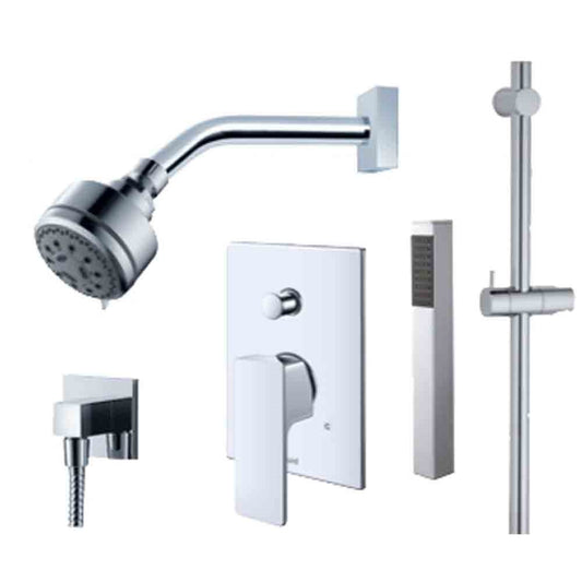 Fluid Quad Handheld Shower with Slide Bar Trim Package F1654T BN