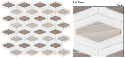 Glazzio Tiles Garden Party Series GDN131 Espresso Tan