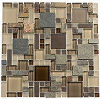 GT Glass & Slate Rustic Taupe 12x12 GS21