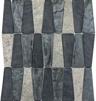 Tile Imagine Glass & Stone Trapezoid Mosaic Blend