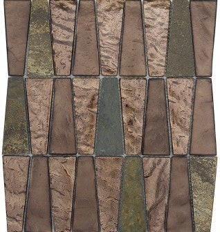 Tile Imagine Glass & Stone Trapezoid Mosaic Blend