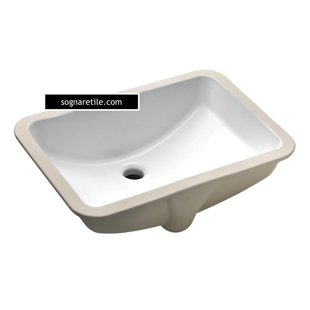 Sognare Undermount White Rectangular Porcelain Sink (free shipping)