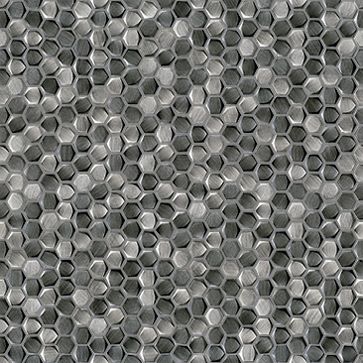 Porcelanosa Gravity Aluminium Hexagon Metal Titanium 12x12
