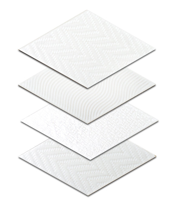 MEL Porcelain Floor & Wall Tile Rhombus White 1UP6x10''
