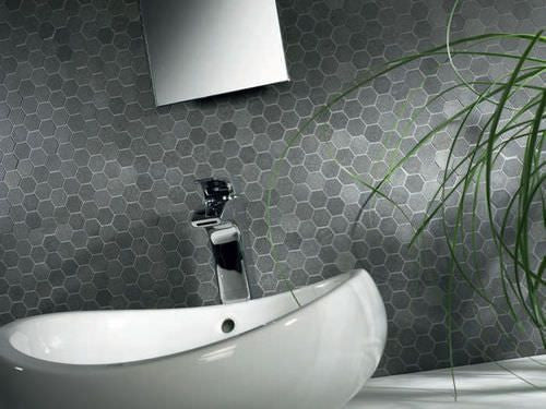 Royal Charcoal Grey 1x1 Hexagon Stone Mosaic (walls)