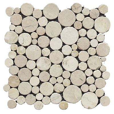 Porcelanosa Paradise Round Stone Blanco 12x12