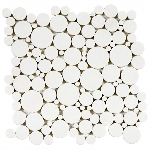Bati Orient Reconstituted White Round Mosaic 12x12 