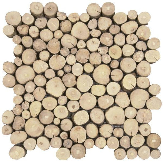 Bati Orient Coffee Tree Wood Mosaic Interlocking 12x12 (please call for special pricing)
