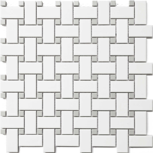 Royal White & Grey Basket Weave